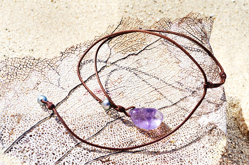 produit: Ajustable Amethyst Pendant Necklace