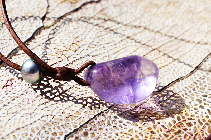 produit: Ajustable Amethyst Pendant Necklace