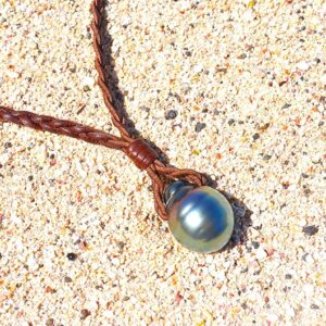 Collier Pendentif Tressé Perles de Tahiti, seconde vue