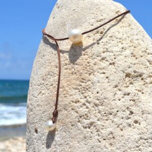 Necklace with 1 White Australian Pearl, second view
