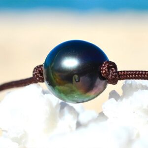 Collier Ras Du Cou 1 Perle Semi Ronde De Tahiti 10,5mm, seconde vue