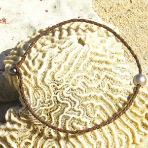 Collier Ras Du Cou Tressé Perles De Tahiti, seconde vue