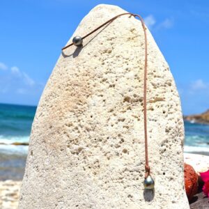 Collier Ras du Cou 1 Perle Ronde de Tahiti 12mm, seconde vue