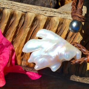 Braided Necklace with Baroque Freshwater Pearl, second view
