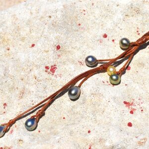 Braided Necklace with Tahitian and Australian Pearls, second view