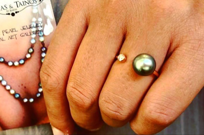 produit: Gold, diamond & pearl adjustable precious ring