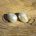 Gold Earrings and Freshwater Pearls