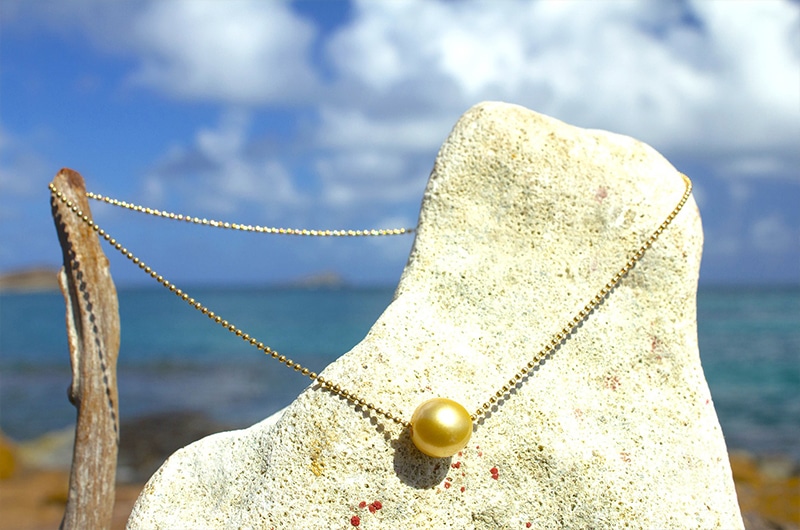 produit: Gold Necklace and Golden Australian Pearl