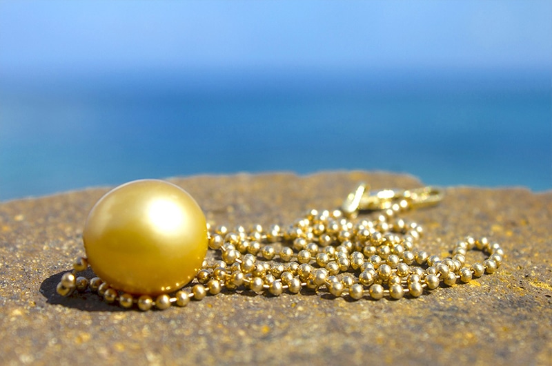 produit: Gold Necklace and Golden Australian Pearl