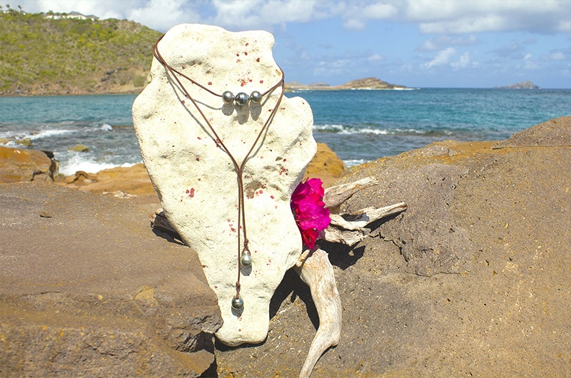 produit: Sautoir et ras du cou 5 perles de Tahiti