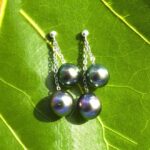 925 Silver Earrings With Four Tahitian Pearls