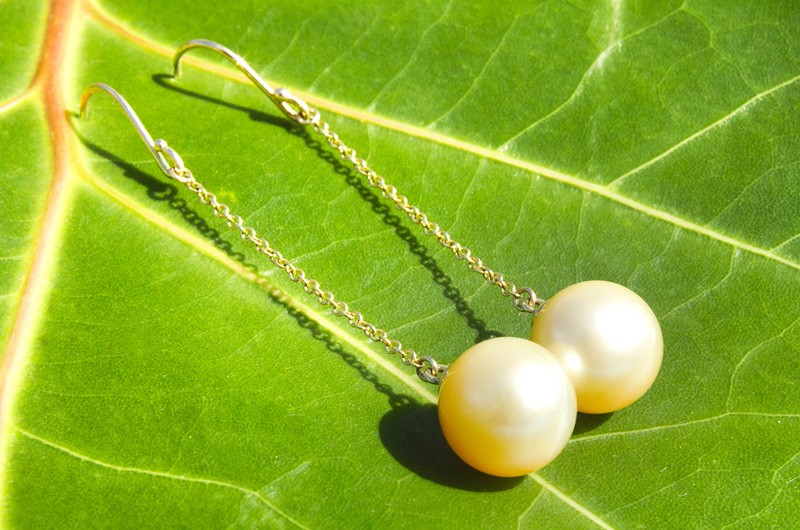 produit: Boucle d'oreilles perles Gold d'Australie