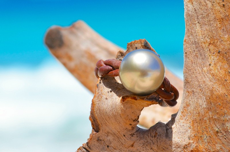 produit: Braided Ring 1 Tahitian pearl (11,5mm)