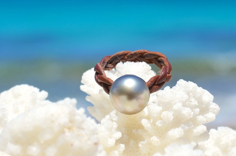 produit: Braided Ring 1 Tahitian pearl (11,5mm)