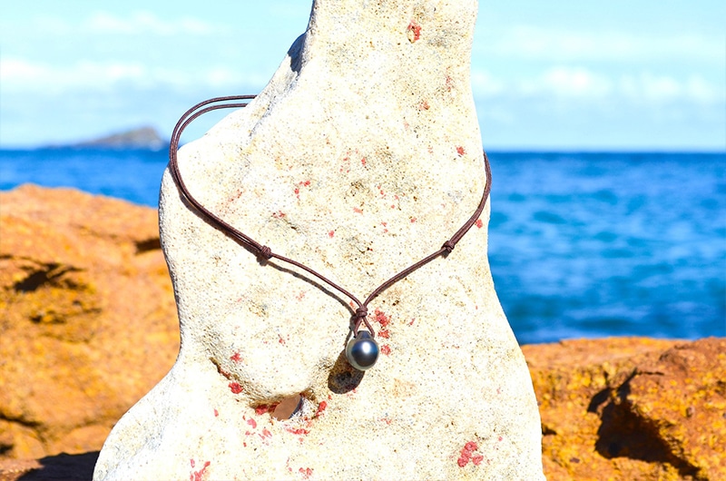 produit: Pendant necklace with 1 Tahitian pearl (13mm)