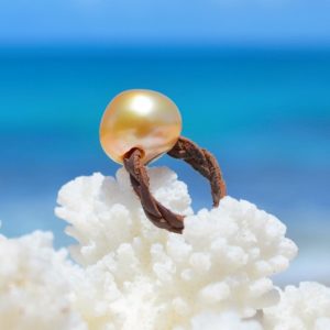 14.5 mm Golden Australian Pearl Ring, second view