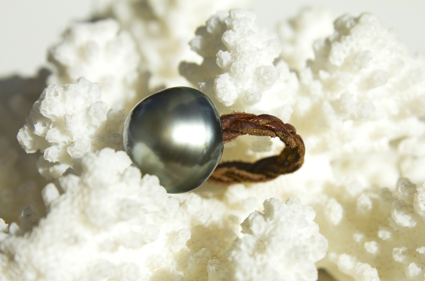 produit: Bague tressée 1 perle de Tahiti (14,5mm)