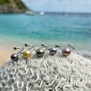 Silver ring with sapphire and pearl