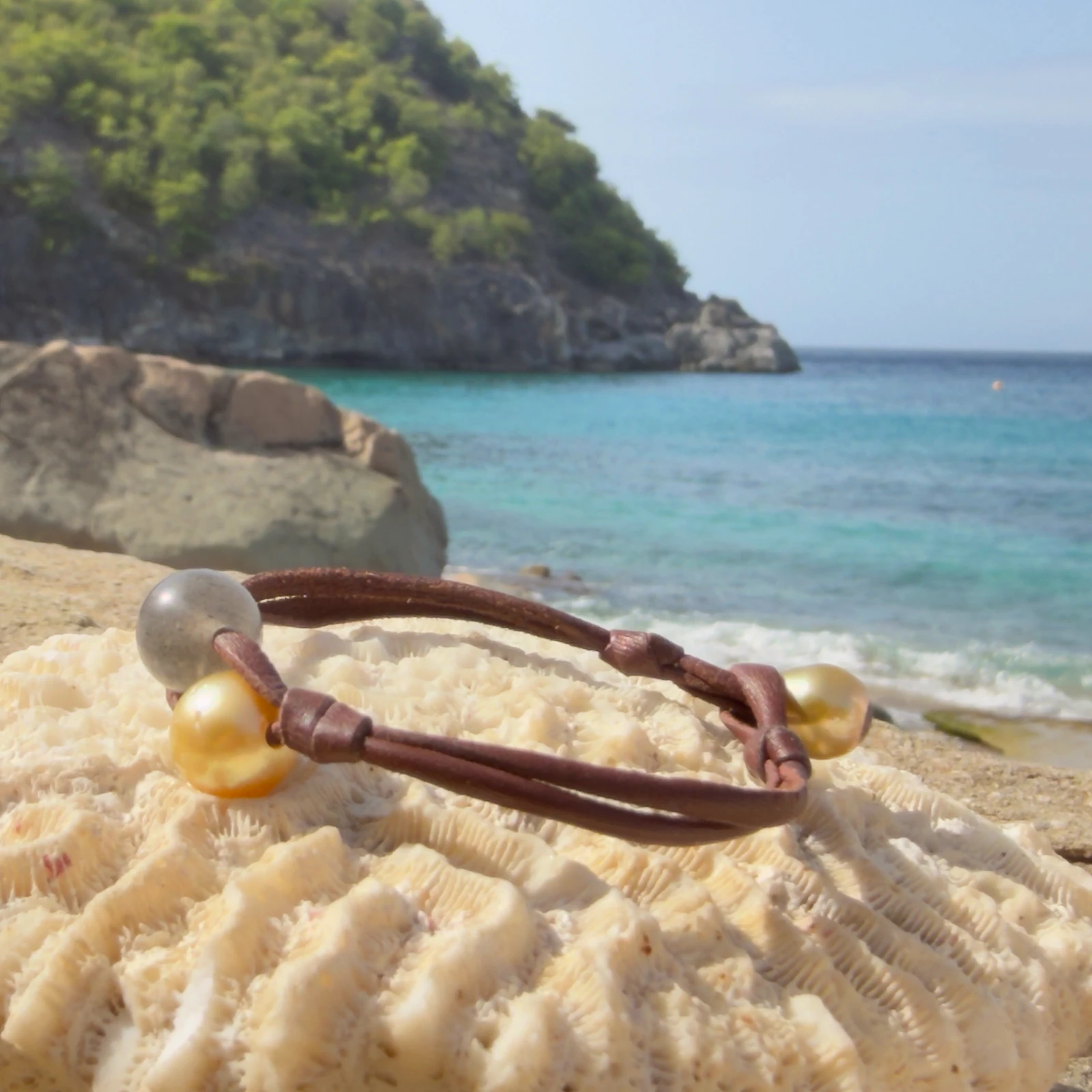 Two-Strand Bracelet with Labradorite and a Choice of Pearls, jewelry view.